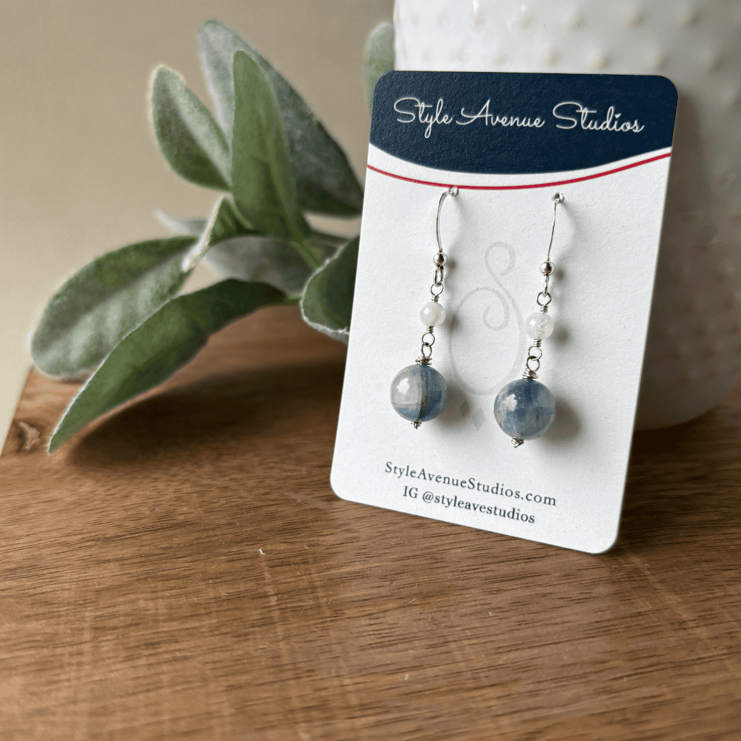 Kyanite Moonstone Earrings