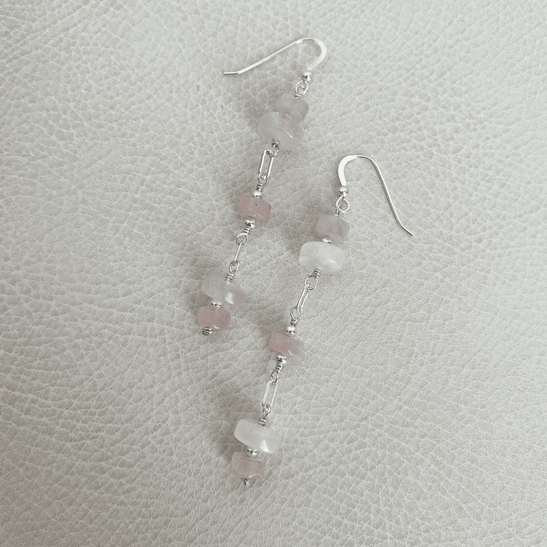 Rose Quartz Dangle Earrings