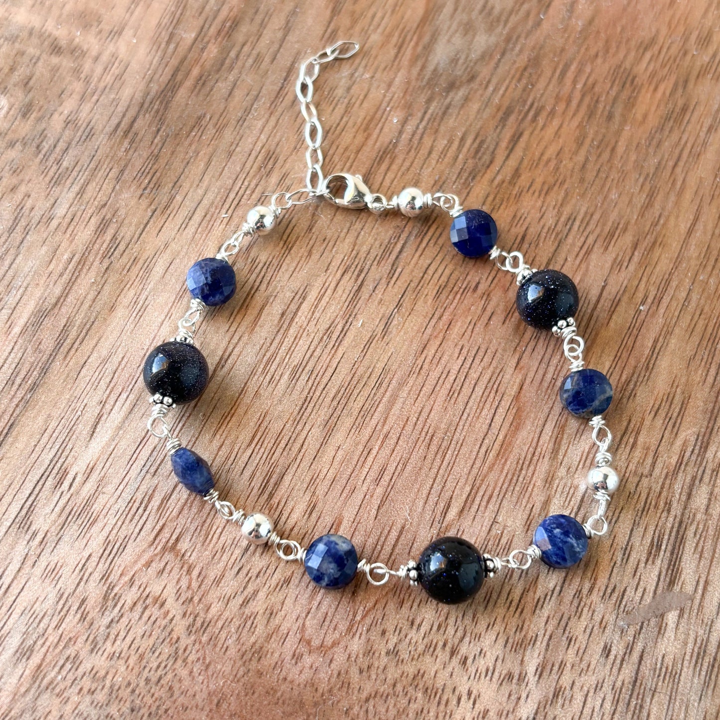 Cosmic Wonder Bracelet  | Deep Blue and Silver