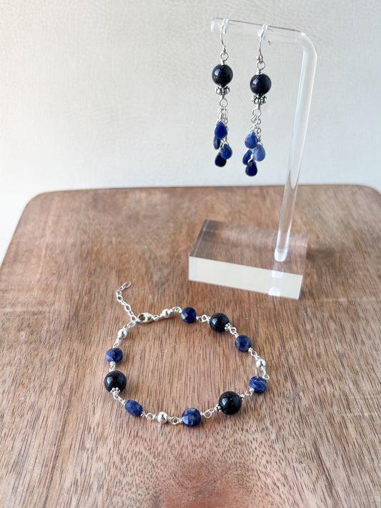 Cosmic Wonder Bracelet  | Deep Blue and Silver