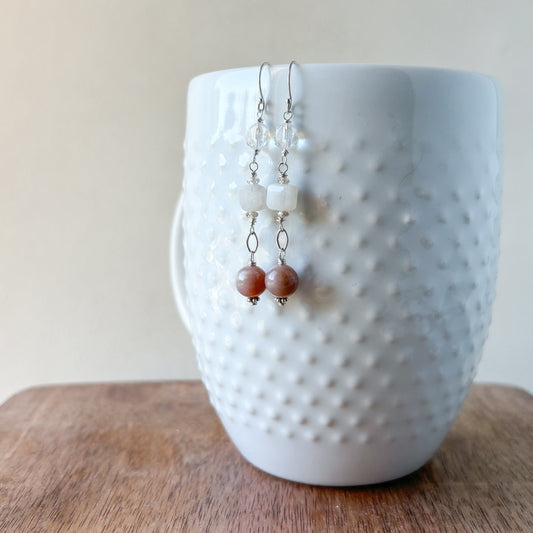 Pale Moonlight Earrings | Moonstone