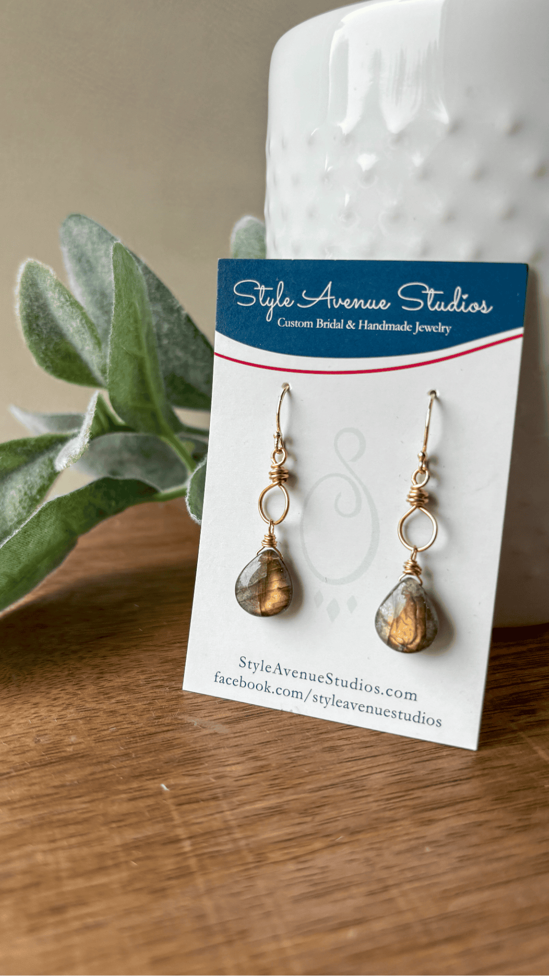 Labradorite Hoop Earrings