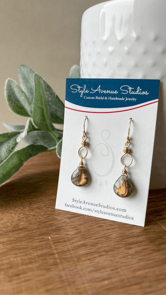 Labradorite Hoop Earrings