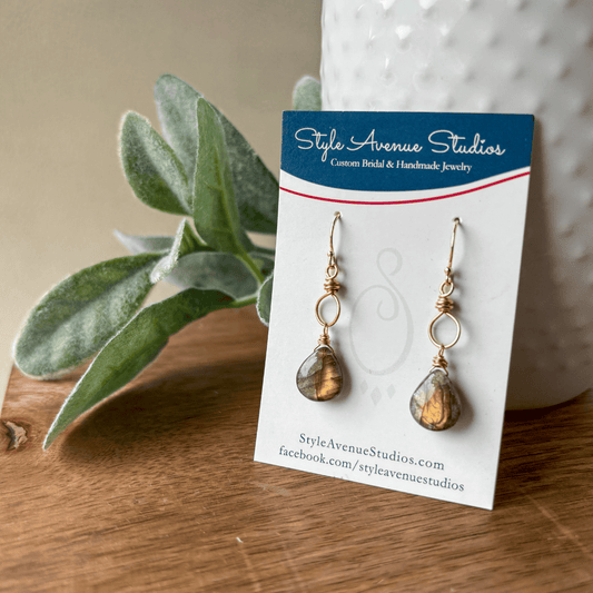 Labradorite Hoop Earrings