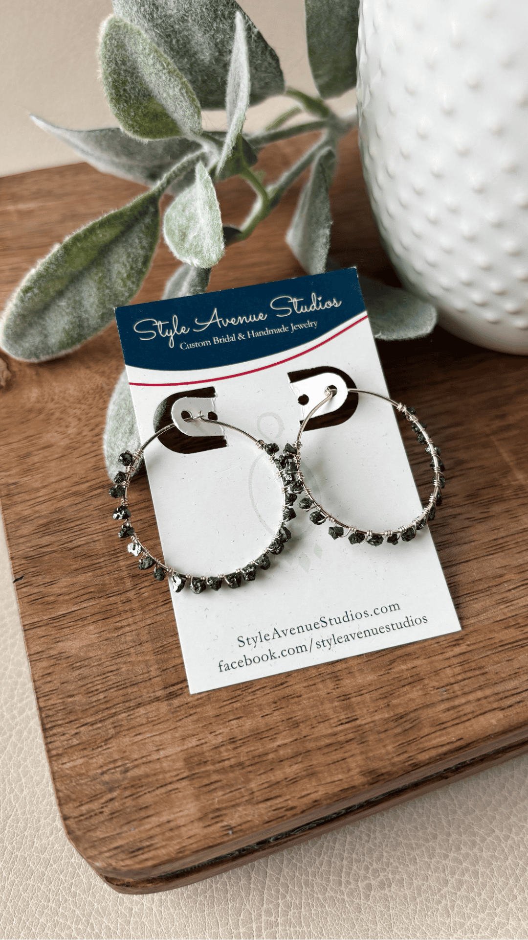 Rough Diamond Hoops Earrings