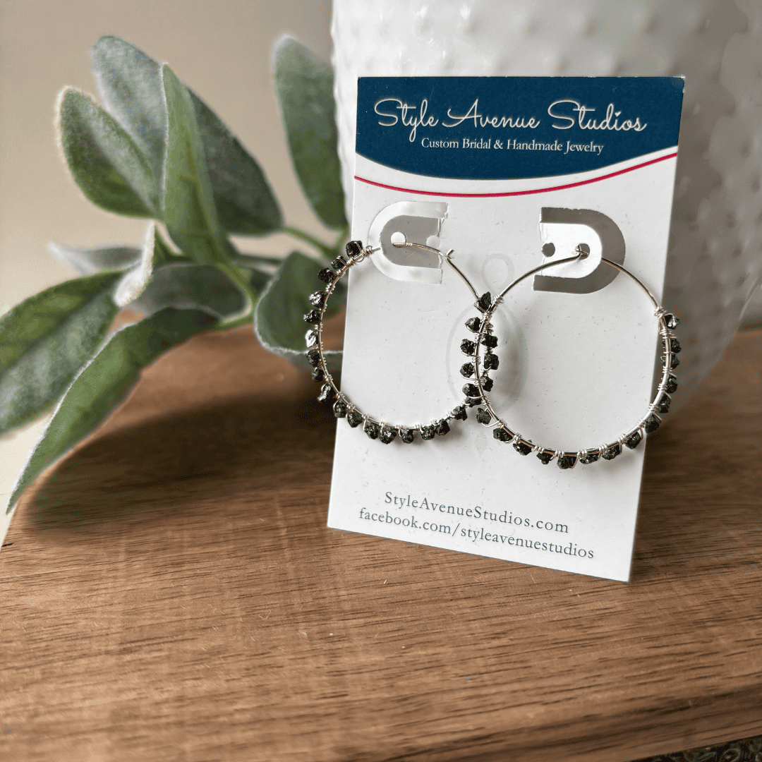 Rough Diamond Hoops Earrings