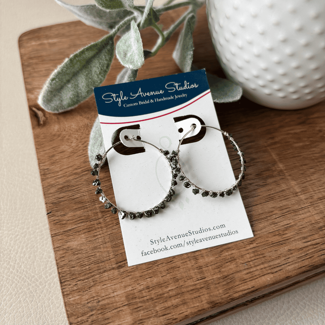 Rough Diamond Hoops Earrings