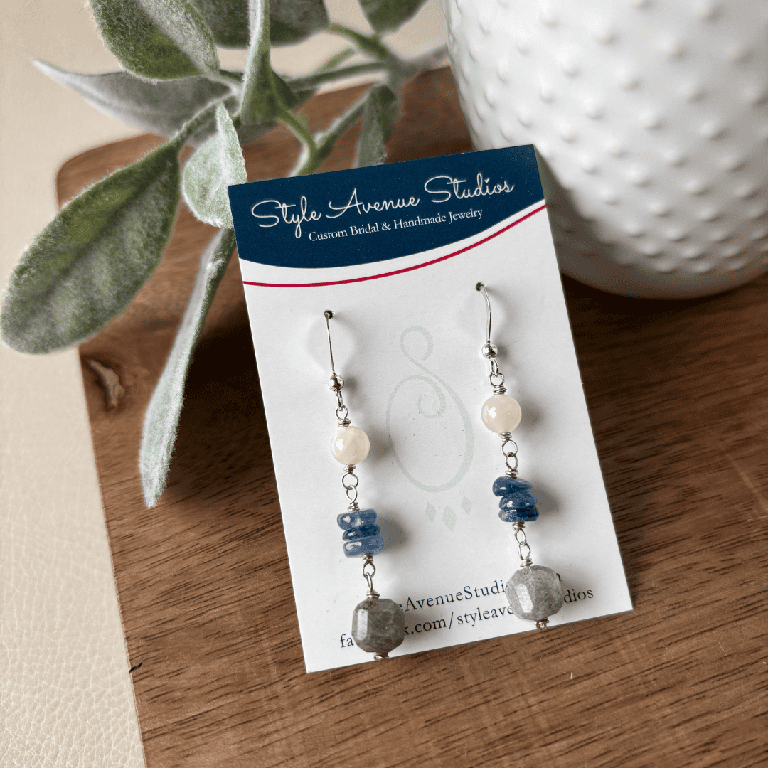Moonstone Blue Drop Earring