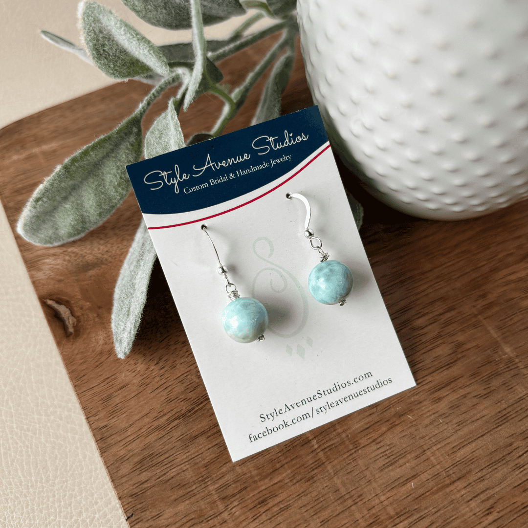 Larimar ocean Drop Earrings