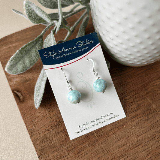 Larimar ocean Drop Earrings