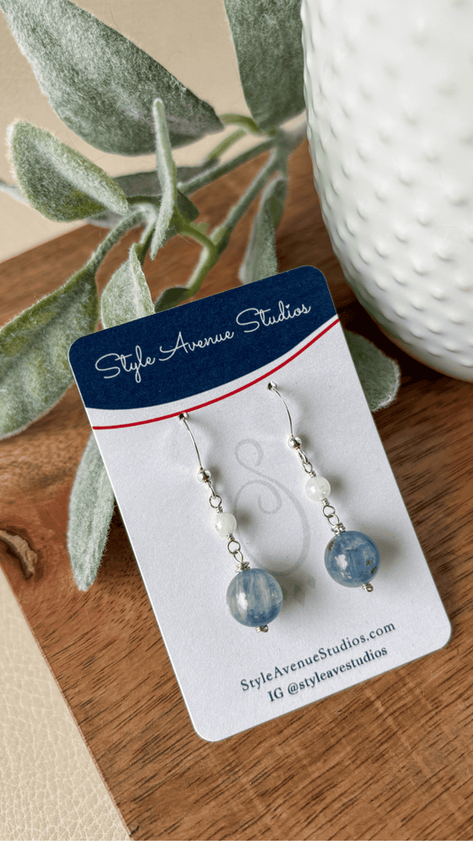 Kyanite Moonstone Earrings