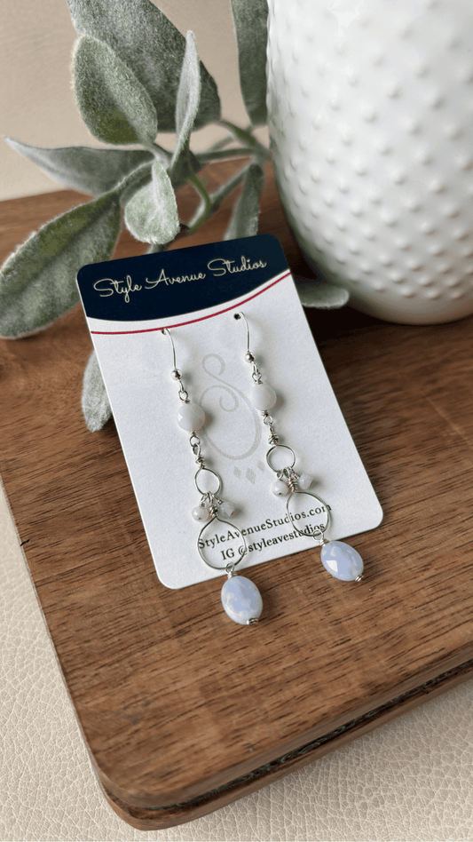 Blue Lace Chandelier Earrings