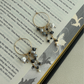 Gray and Gold Cluster Hoop Earrings