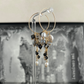 Gray and Gold Cluster Hoop Earrings