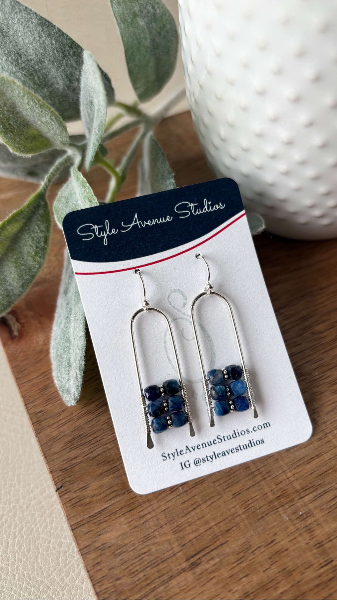 Kyanite Paperclip Earrings