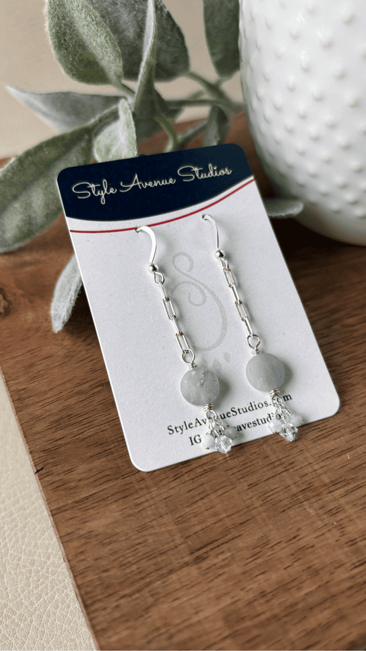 Aquamarine Chain Dangle Earrings