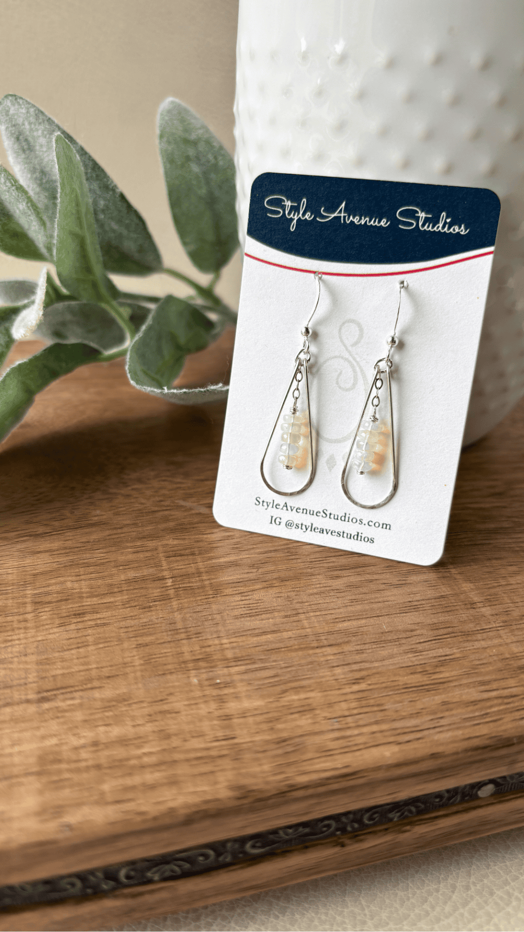 Opal Teardrop Dangle Earrings