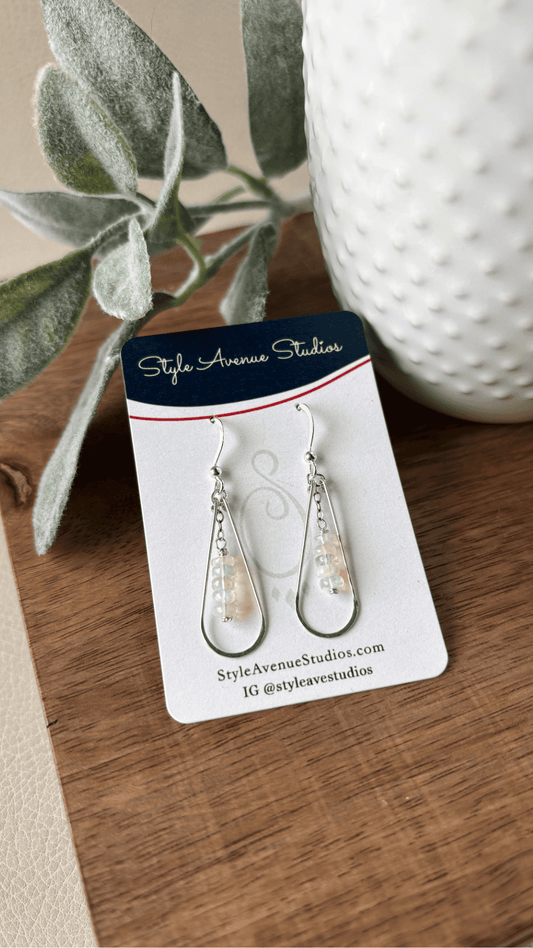 Opal Teardrop Dangle Earrings