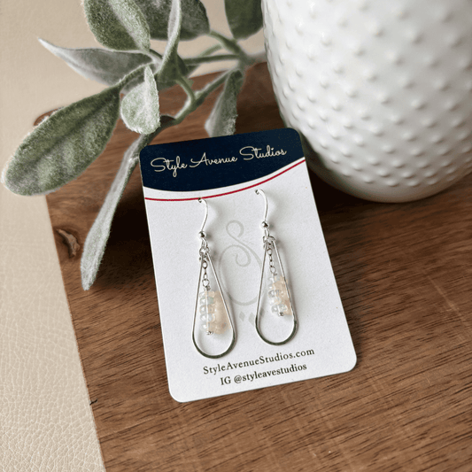 Opal Teardrop Dangle Earrings