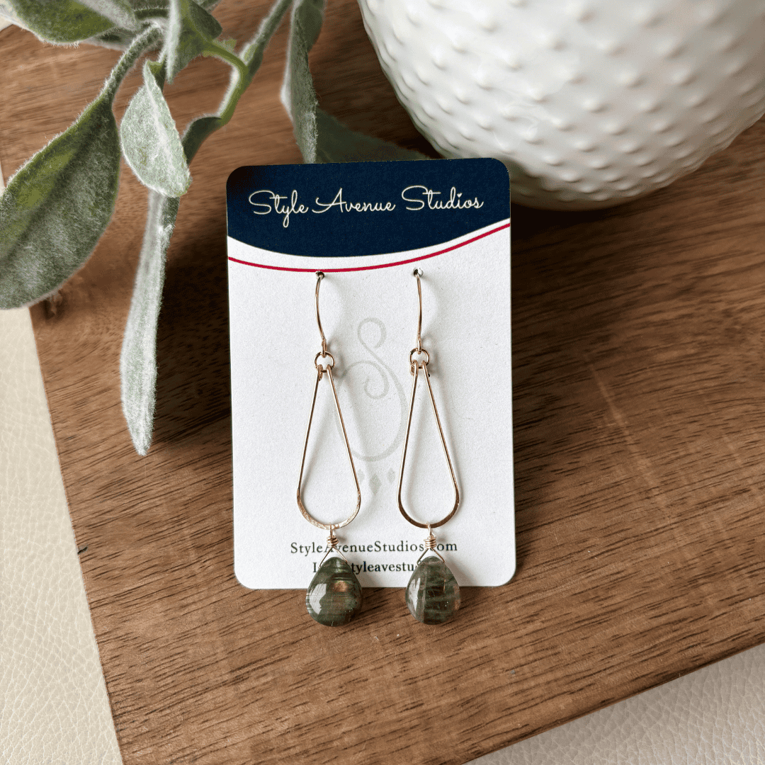 Labradorite Teardrop Earrings