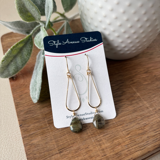 Labradorite Teardrop Earrings