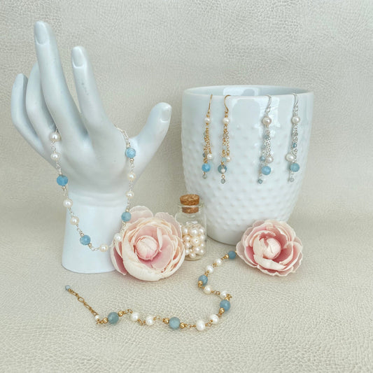 Spring Bundle | Aquamarine Earrings and Bracelet