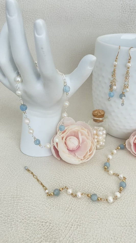 Spring Bundle | Aquamarine Earrings and Bracelet