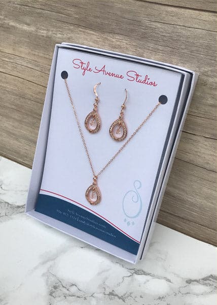 rose gold jewelry set