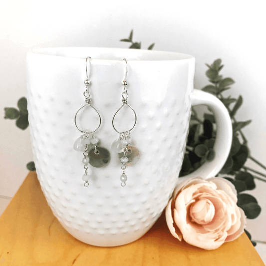 blue chalcedony and blue opal earrings