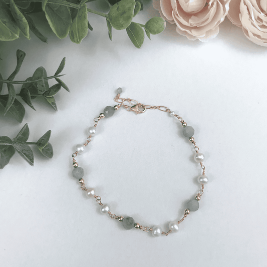 Aquamarine + Pearl Bracelet