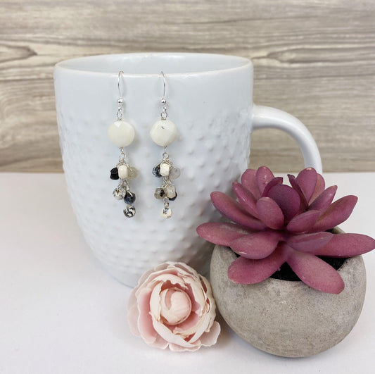 Dendritic Opal Cluster Earrings - Style Avenue Studios