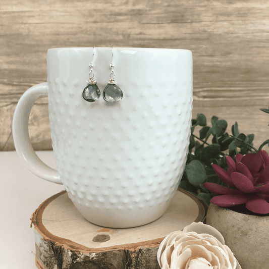 Blue jean quartz earrings