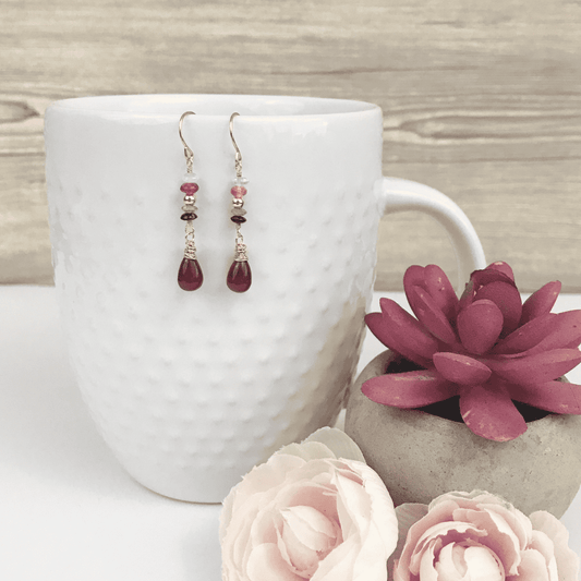 Ruby + Tourmaline Drop Earrings