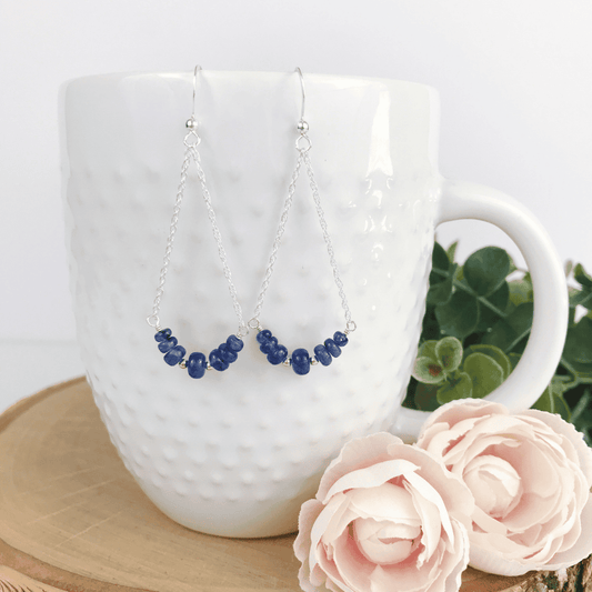 Sapphire Chandelier Earrings, September Birthstone