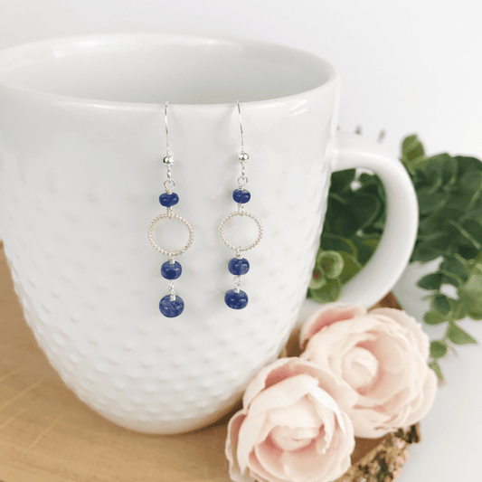 Sapphire Drop Earrings, September Birthstone