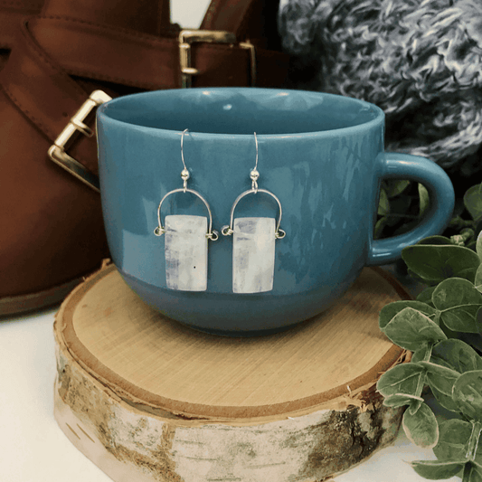 Moonstone earrings on sterling silver