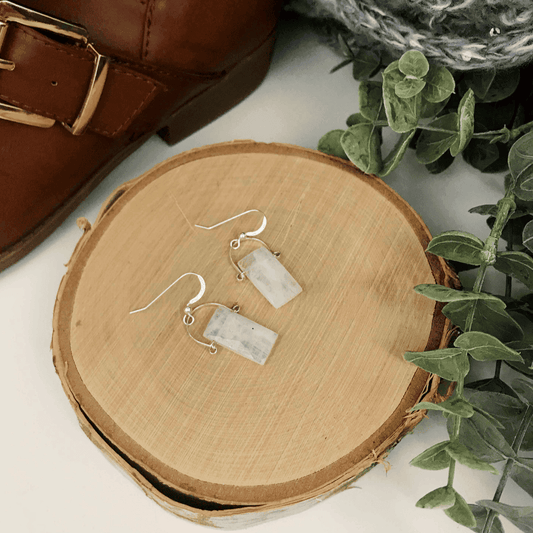 Moonstone earrings on sterling silver