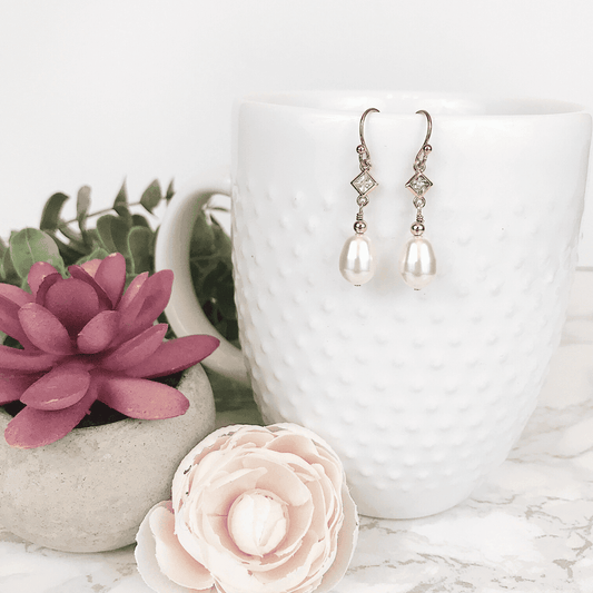 Bridal Pearl Drop Earrings - Style Avenue Studios