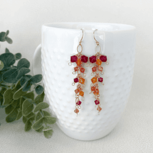 Pink Sunset Cluster Earrings