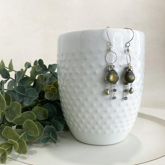 Labradorite Hoop Chandelier