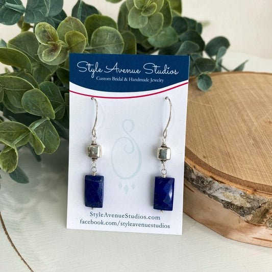 Lapis Squared Earrings