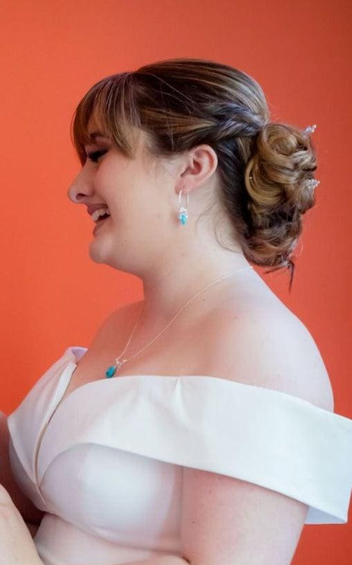 Fancy Turquoise Hoops - Style Avenue Studios