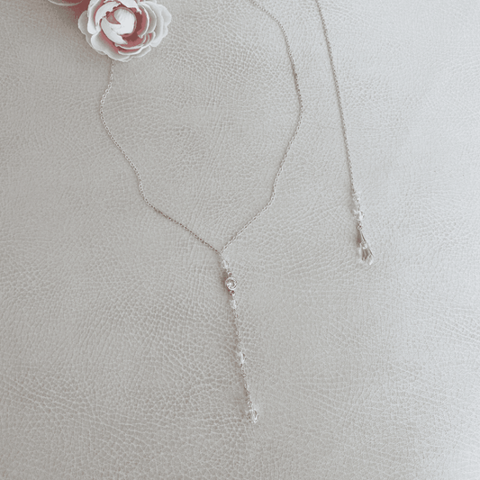 Crystal Bridal Back Necklace - Style Avenue Studios