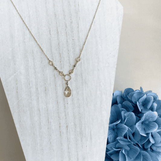 Golden Crystal Bridal Necklace - Style Avenue Studios