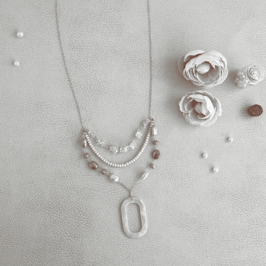 Desert Flower Triple Strand Layer Necklace - Style Avenue Studios