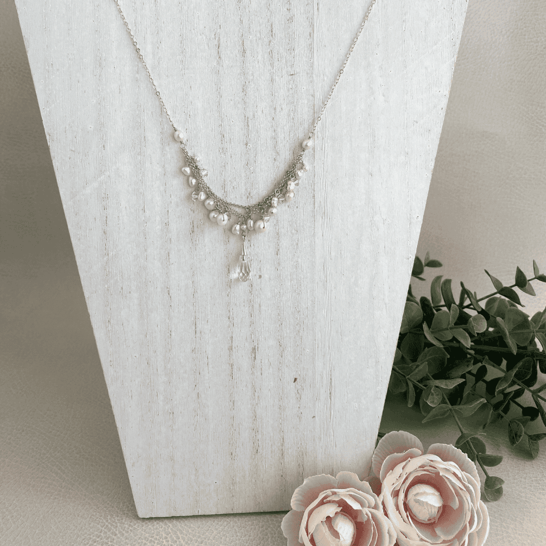 Evelyn Pearl Cluster Bridal Necklace - Style Avenue Studios