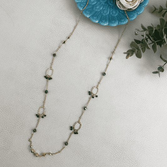 Hot Tropics Rope Necklace | Green & Gold